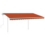 vidaXL Auvent manuel rétractable avec poteaux 4x3 m Orange et marron