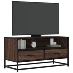 vidaXL Meuble TV chêne marron 80x34 5x40 cm bois d'ingénierie et métal