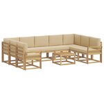 vidaXL Ensemble de canapés d'extérieur 10 pc Blanc et Beige Polyester