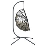 vidaXL Chaise suspendue en forme d'œuf et support beige rotin et acier