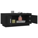 vidaXL Table basse noir 102x50x45 cm bois d'ingénierie