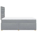 vidaXL Sommier à lattes de lit et matelas gris clair 120x190 cm tissu