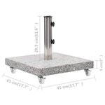 vidaXL Socle de parasol Granite 30 kg Carré Gris