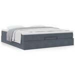 VidaXL Cadre de lit ottoman avec matelas gris foncé 180x200 cm velours