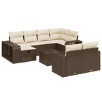 vidaXL Salon de jardin et coussins 11 Pièces marron résine tressée