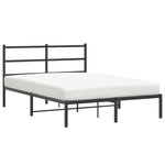 vidaXL Cadre de lit métal sans matelas avec tête de lit noir 140x200cm