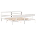 vidaXL Cadre de lit sans matelas blanc 180x200 cm bois massif de pin