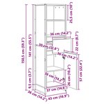 vidaXL Bibliothèque Chêne noir 43 x 36 x 150.5 cm Bois d'ingénierie