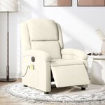 vidaXL Fauteuil inclinable de massage électrique crème velours