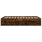 vidaXL Cadre de lit chêne fumé 135x190 cm double