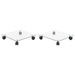 vidaXL Support carré pour plantes 2 Pièces Verre trempé 35 x 35 cm
