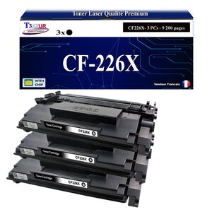 T3AZUR -3x Toners compatibles avec HP CF226X (26X) pour HP LaserJet Pro M402 M402d M402dn M402dne M402dw M402m M402n M426dw M426fdn M426fdw M426m