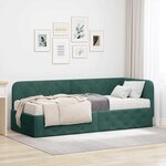 vidaXL Cadre de lit d'angle Vert foncé 80 x 200 cm Velours