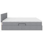 vidaXL Lit avec rangement et matelas Gris clair 200 x 200 cm Velours