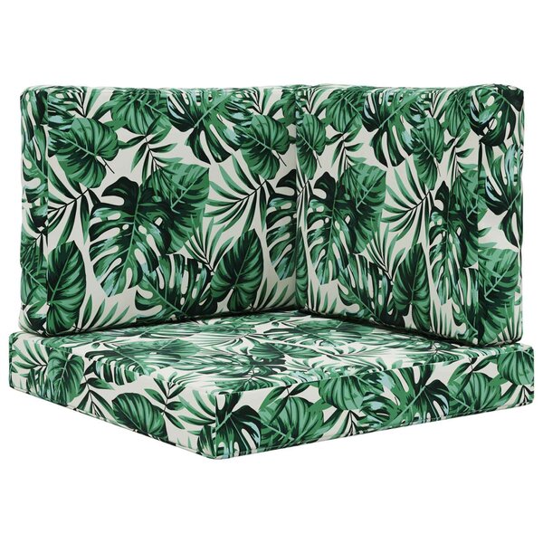 vidaXL Coussin de canapé d'extérieur 3 Pièces Motif feuille Polyester