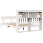 vidaXL Lit bibliothèque sans matelas blanc 160x200 cm bois pin massif