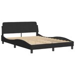 vidaXL Cadre de lit avec LED sans matelas Hanko noir 140x200 cm velours