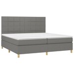 vidaXL Sommier à lattes de lit et matelas et LED Gris foncé 200x200 cm