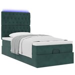 vidaXL Cadre de lit ottoman avec matelas vert foncé 90x190 cm velours