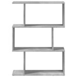 vidaXL Étagère séparatrice de pièce à 3 niveaux gris béton 70x24x97 cm