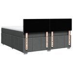 vidaXL Sommier à lattes de lit avec matelas Gris foncé 180x200cm Tissu