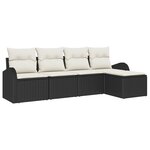 vidaXL Ensemble de canapé de jardin 5 pièces noir en poly rattan avec coussins