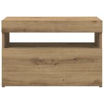 vidaXL Meuble TV avec lumières LED chêne artisanal bois d'ingénierie