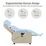vidaXL Fauteuil de massage inclinable électrique crème similicuir