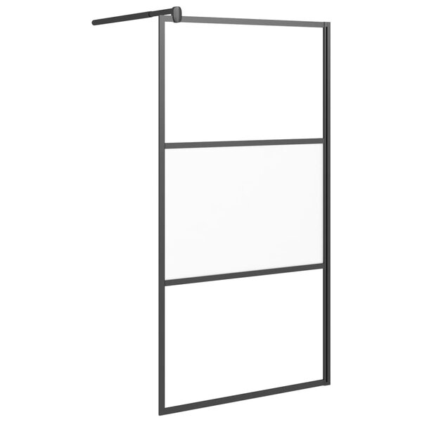 vidaXL Paroi de douche 100x195 cm Verre ESG demi-dépoli Noir