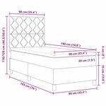 vidaXL Lit à ressorts avec matelas et LED gris foncé  90 x 190 cm  en tissu.