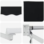 vidaXL Auvent Rétractable Noir 350 x 250 cm tissu