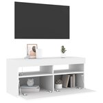 vidaXL Meuble TV avec lumières LED blanc 90x35x40 cm