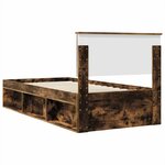 vidaXL Cadre de lit Chêne fumé 75 x 190 cm Bois d'ingénierie