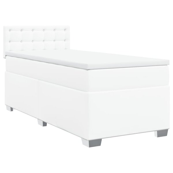 vidaXL Sommier à lattes de lit avec matelas Blanc 80x200 cm Similicuir