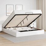 VidaXL Cadre de lit ottoman avec matelas blanc 160x200 cm similicuir