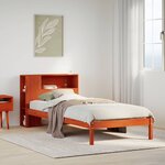 vidaXL Lit bibliothèque sans matelas cire marron 90x200 cm pin massif