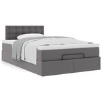 VidaXL Cadre de lit ottoman avec matelas gris 120x200 cm similicuir