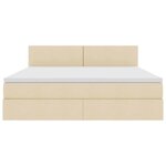 vidaXL Lit de rangement LED avec matelas Crème 180 x 200 cm Tissu