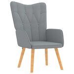 vidaXL Chaise de relaxation avec tabouret Gris clair Tissu