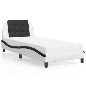 vidaXL Cadre de lit sans matelas Zadar blanc et noir 80x200 cm similicuir