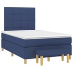 vidaXL Sommier à lattes de lit avec matelas Bleu 120x200 cm Tissu