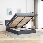 vidaXL Cadre de lit ottoman avec matelas gris foncé 140x200 cm velours