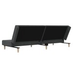 vidaXL Canapé-lit à 2 places gris foncé tissu