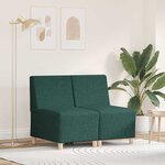vidaXL Unité de Sofa Modulaire Sans Accoudoirs 2 Pièces Vert foncé