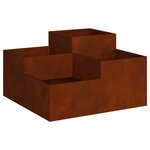 vidaXL Cache-pot de jardin Rouillé 100 x 100 x 48 cm Acier patiné