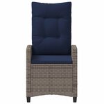 vidaXL Chaise de jardin 2 Pièces gris et bleu marine 56 x 60 x 112 cm