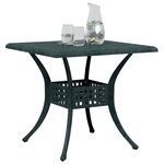 vidaXL Table de jardin vert 80x80x75 cm aluminium coulé
