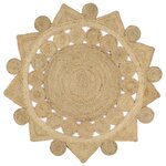 vidaXL Tapis fait à la main Jute tressée 120 cm