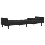 vidaXL Canapé-lit à 2 places avec repose-pied noir velours