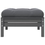 vidaXL Canapé 2 places de jardin et coussins Gris Bois de pin solide